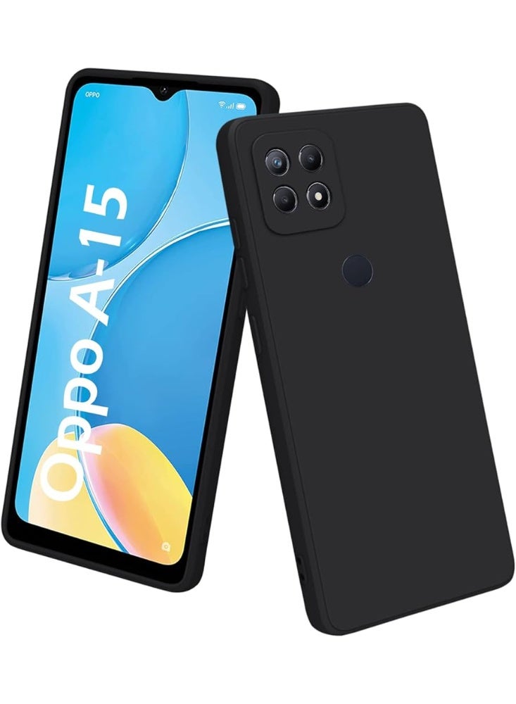 Protective Cover For Oppo A15/A15s , Slim Fit Soft Back TPU Case Flexible Silicone Cover Compatible For Oppo A15/A15s - Black
